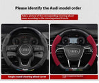 For Audi S3 S4 S5 S6 RS3 RS4 RS5 Q2 Q3 Q5 Q7 Q8 SQ5 TT A3 A4 A5 A6 A7 A8 Car Anti-slip Suede Carbon Fiber Steering Wheel Cover CM World