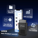 XTOOL A30X Bluetooth Scanner With Extension cable Bi-directional OBD2 Code Reader 26+ Function Over 5000 Car Free Update PK A30M