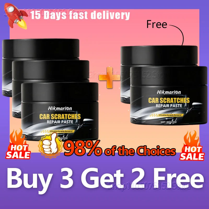 30g Car Scratch Repair Paste Auto Paint Scratch Remover Polishing Wax for Light Scratches Swirl Marks Scuffs Car Body Care