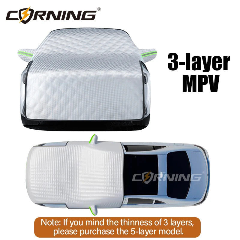 3/5-Layer Thicken Car Snow Cover Car Windshield Hood Protection Cover Snowproof Anti-Frost Sunshade Protector Winter Auto Parts Car Mobile World