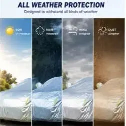 Car Cover Protect Outdoor Exterior Anti Sun Snow UV Winter Summer SUV Sedan Auto Sunshade Dustproof Waterproof  Silver