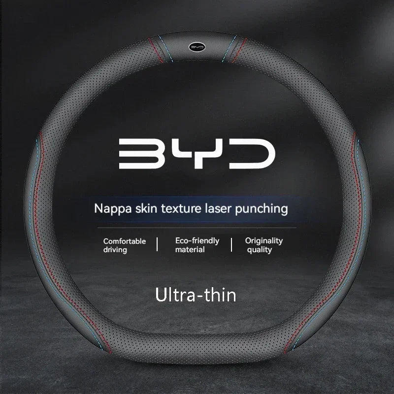 Car Suede Steering Wheel Cover For BYD Atto 3 Act Seal Tang F3 E6 Yuan Song Plus EV F0 Qin Han Dolphin S6 Leather anti-slip CM World