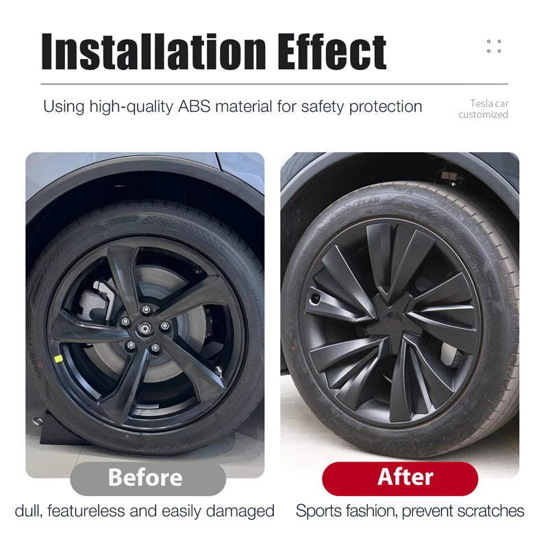 4PCS Hub Cap 19 Inch for Tesla New Model Y Juniper Crossflow Wheels Cover Performance Full Rim Tire Car Accessories 2025 2026