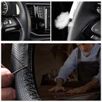 DIY Black Faux Leather Car Steering Wheel Cover For Audi Audi A3 8P Sportback A4 B8 Avant A5 8T A6 C6 A8 D3 Q7 8R Q5 4L S4 S3 CM World