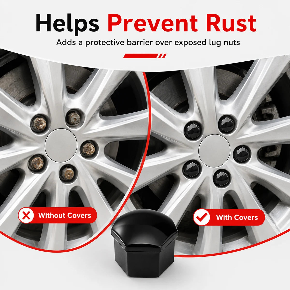 PINMOAP 17/19/21mm Car Wheel Nut Covers Car Lug Nut Caps Protective Dust Guard Decorative Trim for Car SUV Truck Wheel Styling