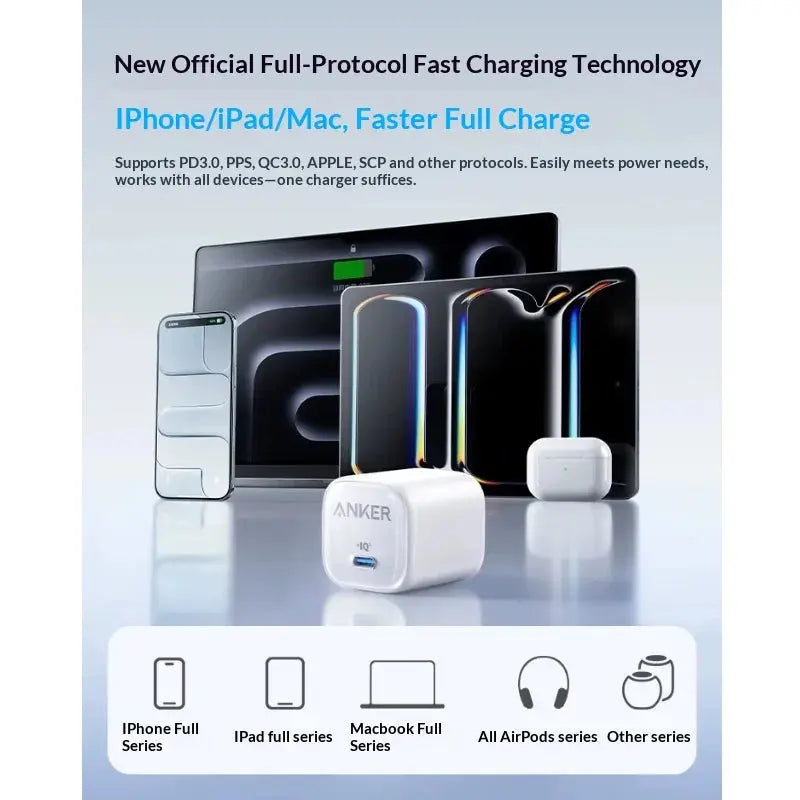 Anker 30w Pd Fast Charger Low Temperature Certified Usb C Power Adapter For Phone 16 Pro Max 15 Pro Max Charging Plug Car Mobile World