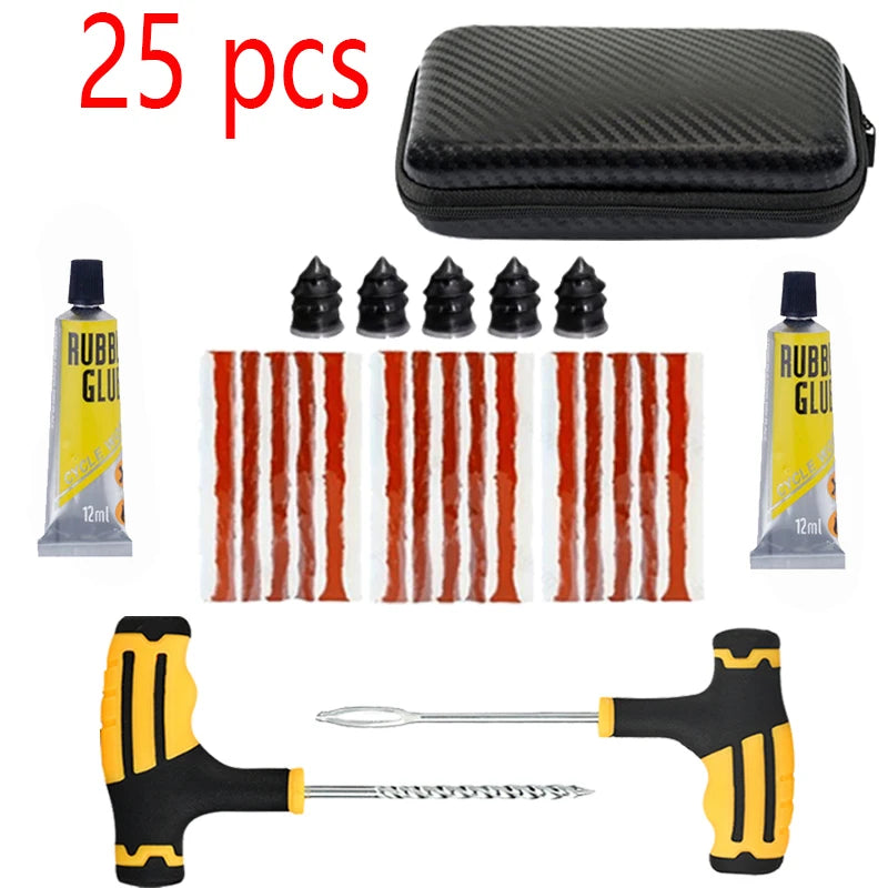 HOT Car Tire Repair Kit Puncture Plug Tools Tyre Puncture Emergency for Tire Strips Stirring Glue Repair Tool Kit