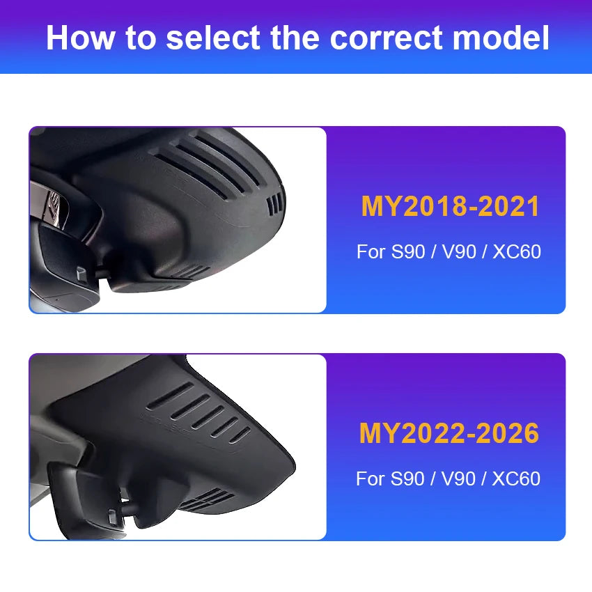 4K Dash Cam For VOLVO XC90 XC60 XC40 S90 V90 S60 V60 S80 XC70 C40 EC40, Plug and Play Dashcam Camera Wifi Car DVR For Polestar 2 Car Mobile World