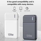 Lenovo 120W 50000mAh Power Bank Portable Thinner Fast Charging External Battery Charger For iPhone 17 Pro Max For Samsung New Car Mobile World