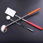 Extendible Inspection Rotatable Mirror Stainless Steel Round Angle Telescopic Mirror Square Detection Tool Equipment Automotive CM World