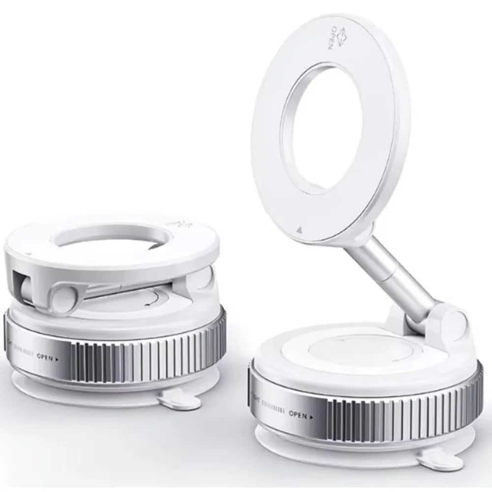 Magnetic Vacuum Phone Holder Car Mount Vacuum Adsorption Car Phone Mount Foldable Car Navigation Holder for Gym Bath Shower
