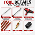 132Pcs Car Motorcycle Tire Repair Kit Puncture Plug Tools Tyre Puncture Emergency for Tire Strips Stirring Glue Repair Tool Kit