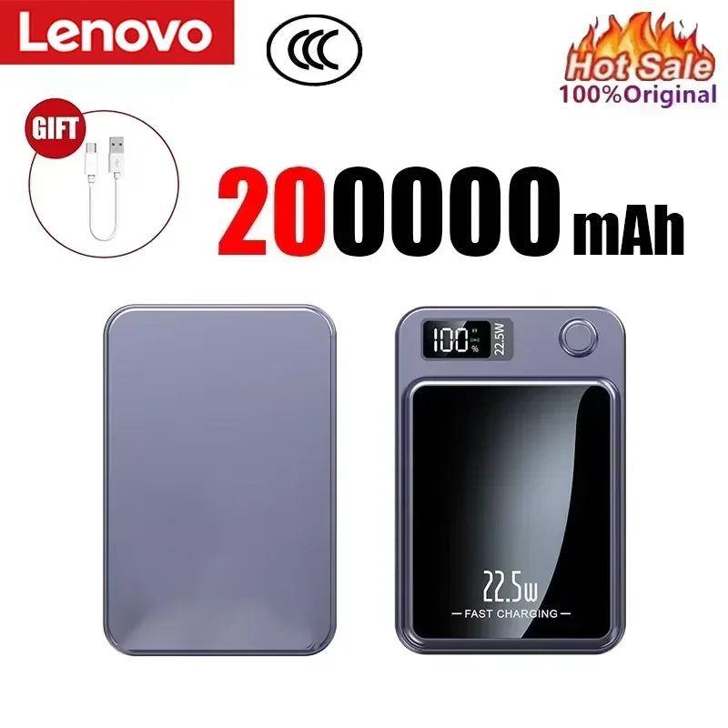 Lenovo 500000mAh Wireless Power Bank Portable Magnetic Fast Charger For Magsafe Auxiliary Battery For Xiaomi Huawei iphone