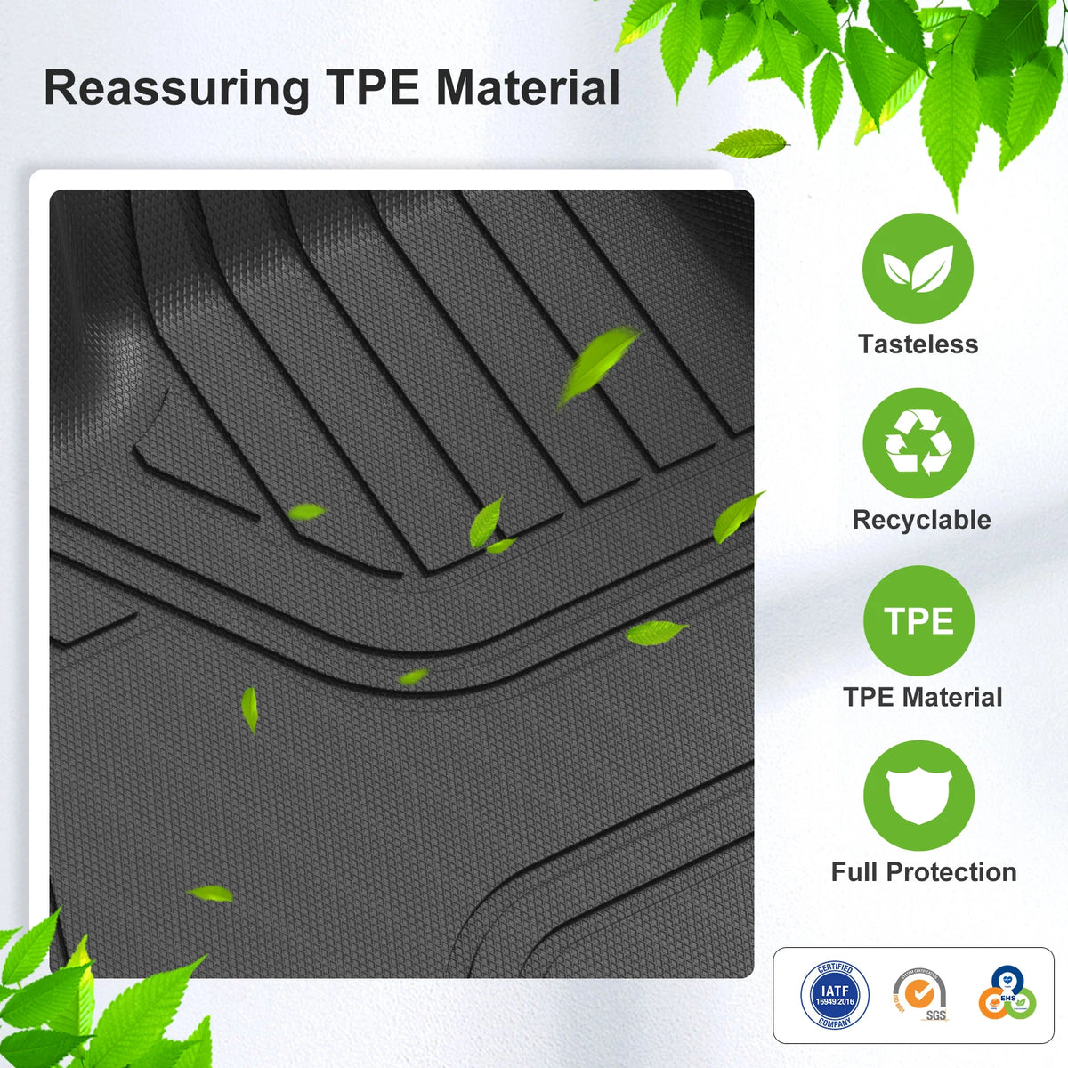 Smabee Left Drive for Xpeng Mona M03 2026 2027 Car Floor Mats Foot Pad  TPE Waterproof Interior Accessories Black