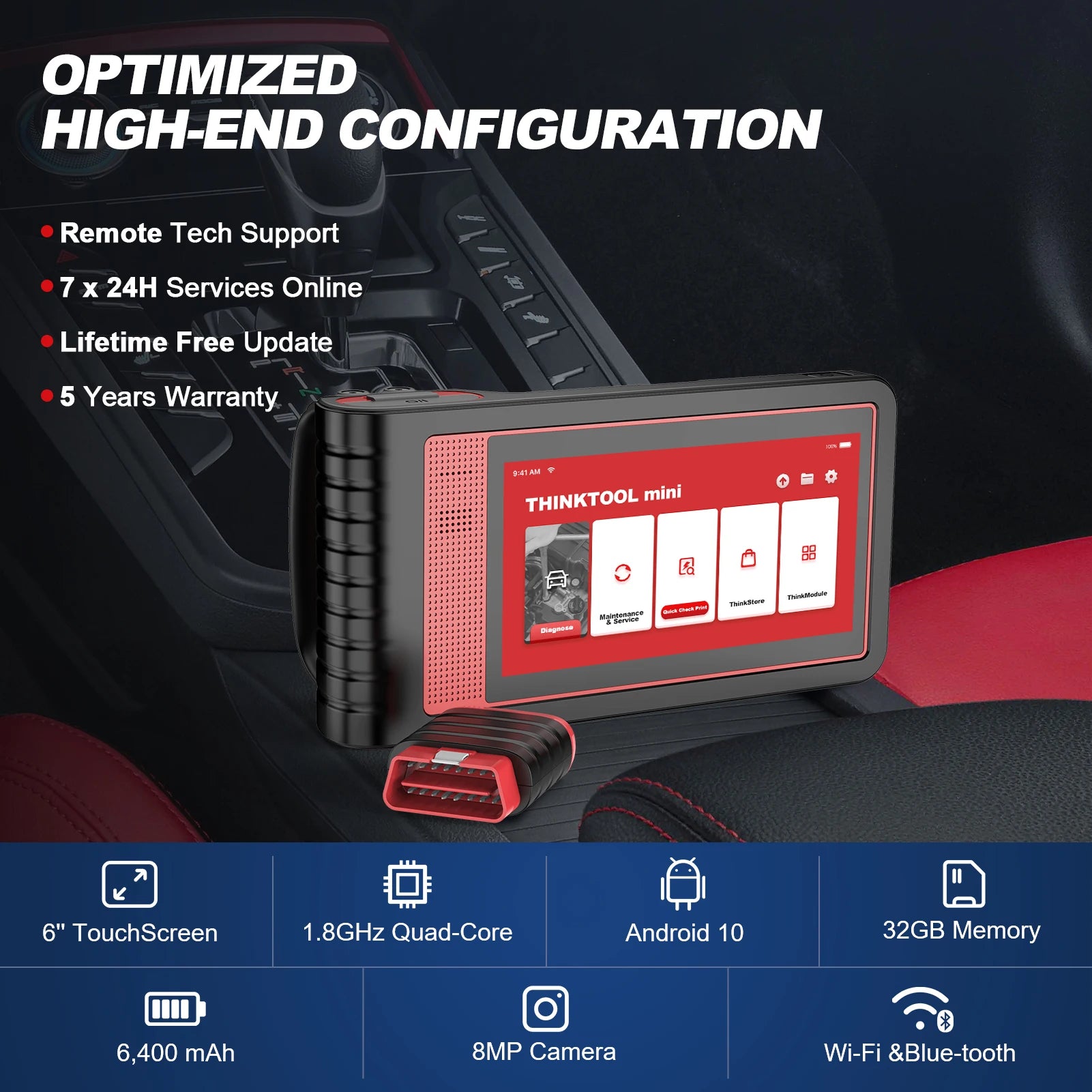 THINKCAR Thinktool Mini OBD2 Scanner Professional Full System Auto Scanner 28 Reset All software Free Update Diagnostic Tools Car Mobile World