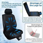 DC12V Car Summer Cool Air Seat Cushion With Fan Fast Blowing Ventilation Massage Seat Covers Automatic Switch Refrigerated Seat Car Mobile World