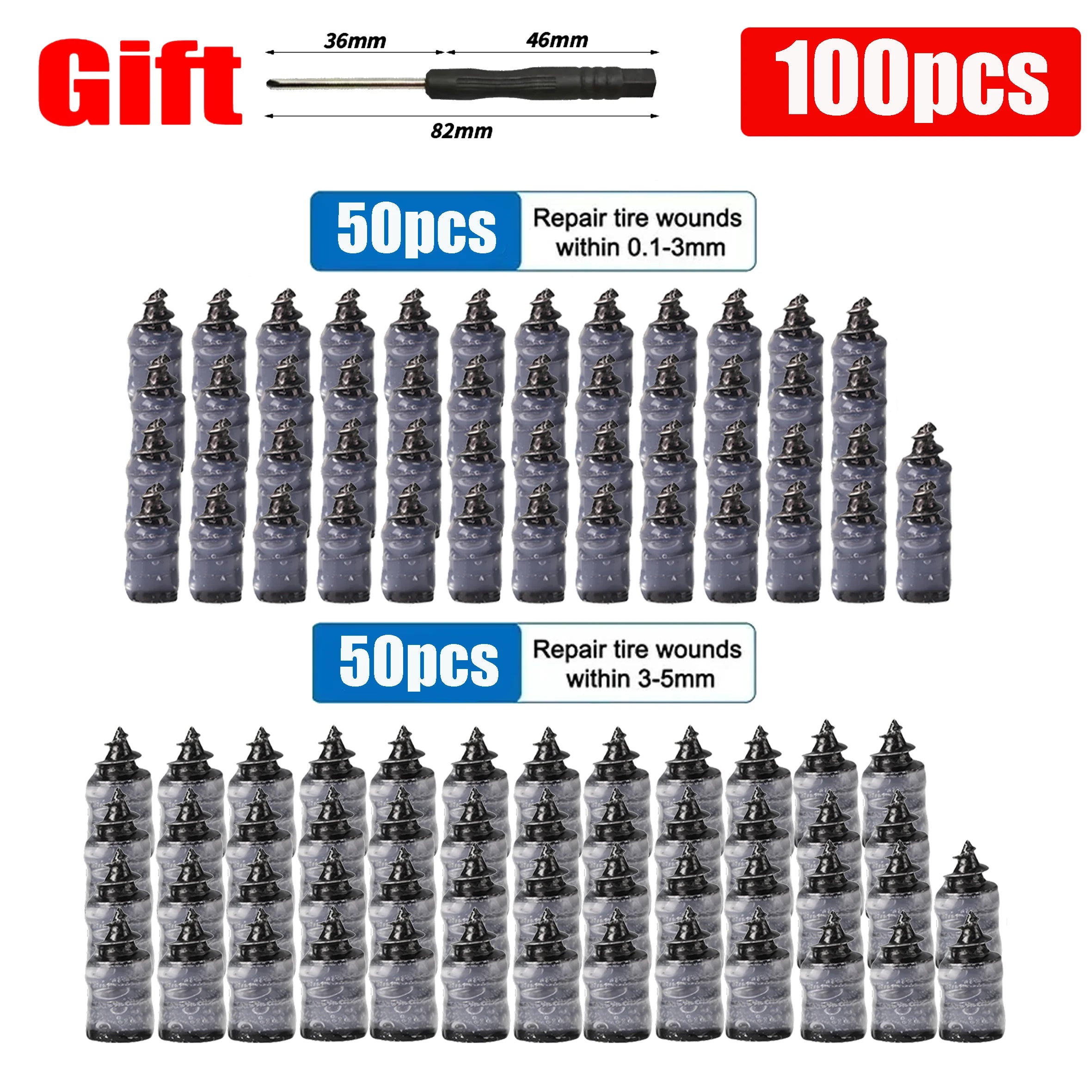 Car Tyre Repair Rubber Nail Car Wheel Punctures Screws Car Tire Repair Kit Car Motorcycle Tire Puncture Repair Screws Tool CM World