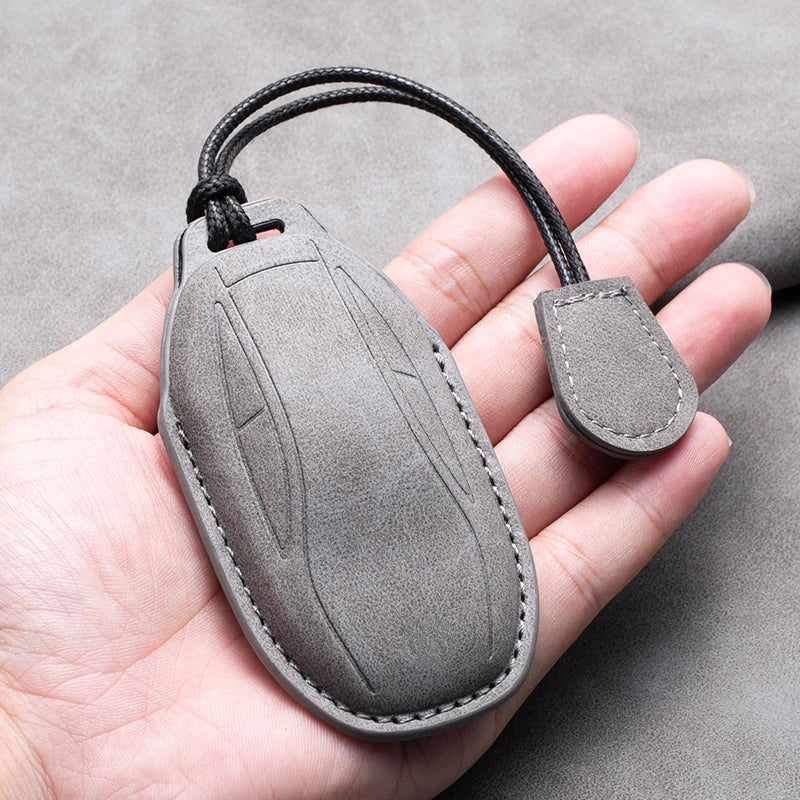 Leather Car Remote Key Case Cover for IM 2022 L7 2023 LS6 2023 LS7 Auto Key Fob Shell Suede Leather Keychain Accessories