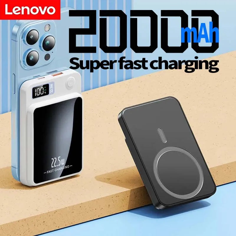Lenovo 100000mAh  Magnetic Powerbank Magnetic Power Bank Wireless Fast Charger For iPhone Backup battery For Magsafe Car Mobile World