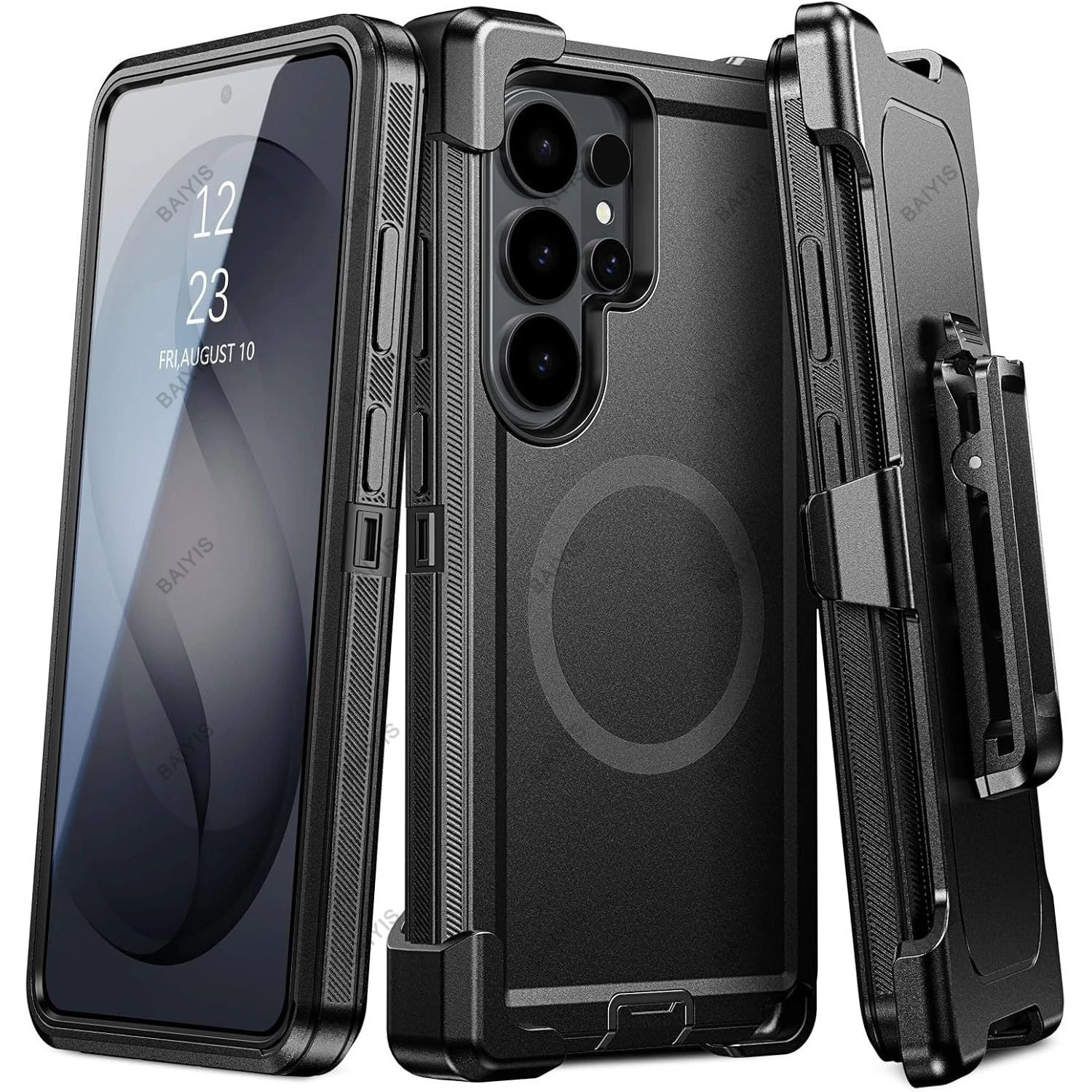 Military Armor OTT For Magsafe Charge Case For Samsung S26 Ultra S25 S24 S23 S22 Plus FE Edge Hard PC+TPU Clip Bracket  Cover Car Mobile World