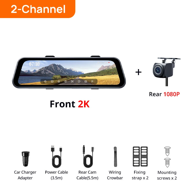 70mai Dash Cam S410 Touch Screen Full View 1944P External GPS 24H Parking Monitor Front and Backyup Car DVR Mirror 70mai S410