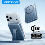 Vention 10000mAh 45W Power Bank For Qi2.2 25W MagSafe Magnetic Wireless Battery Portable Charger For iPhone 17 16 Samsung S25 24 Car Mobile World