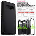 Black For Samsung Galaxy S10+ Plus S10 S10E Case Heavy Duty Shockproof Hard Protective Rugged Hybrid 3in1 Layers Phone Cover Car Mobile World