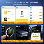MUCAR BT200 MAX Diagnostic Tools All System AI OBD2 Scanner Lifetime Free Update CAN FD BI-Directional Mucar Diagnostic Scanner CM World