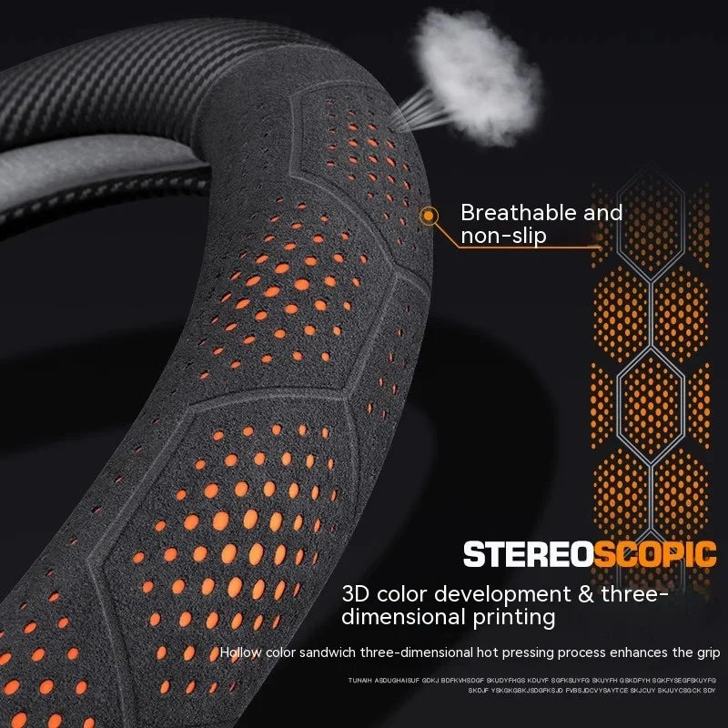 For Citroen C1 C2 C3 C4 C5 C6 VTS Xsara C-Crosser Berlingo Jumpy Carbon fiber Suede Car Steering Wheel Cover Auto Accessories CM World