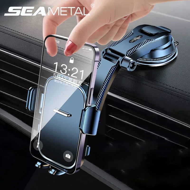 SEAMETAL Sucker Car Phone Holder Mount Stand Suction Cup Smartphone Mobile Cell Support in Car Bracket for Iphone Xiaomi Huawei CM World