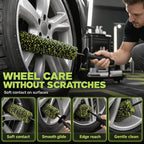 Wheel Barrel Brush for Deep Wheel Cleaning, 17 Inch Length | Multi-Fiber Cleaning Brush for Car Detailing Kit, Car Wheel Brush