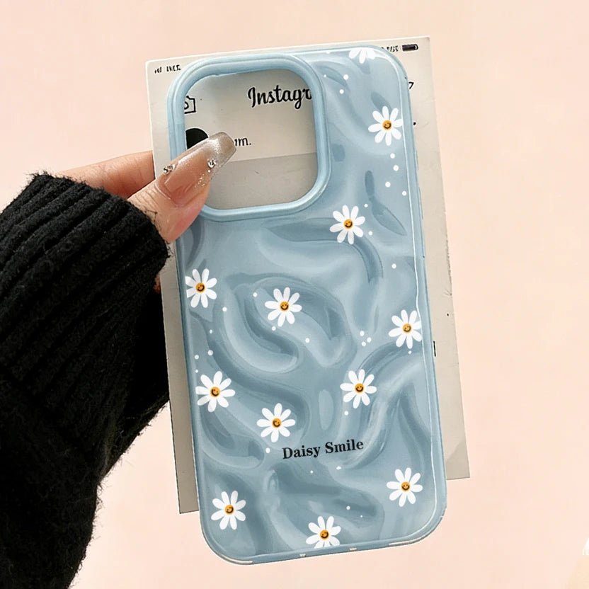 Daisy Flower Candy Color Phone Case For iPhone 15 Pro Max 18 16 17 14 13 Pro Max 13  Plus Soft ShockProof Fashion Luxury Funda
