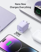 Anker 511 Charger Nano 3 Pro PD30W USB C GaN Fast Charging PIQ 3.0 Foldable PPS Fast Charger for iPhone and Android Series Car Mobile World