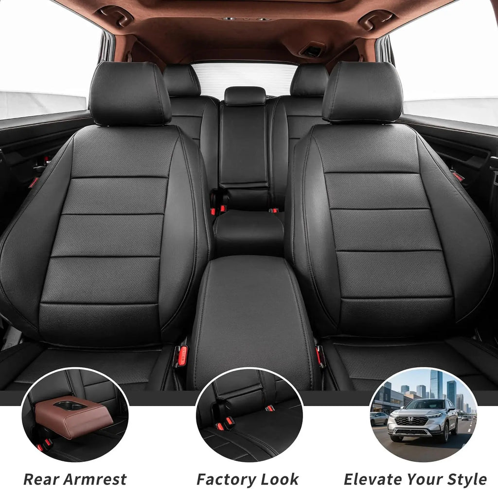 coverdream Accord Custom Fit Car Seat Covers Leather Full Set For Honda Accord Sedan 2008-2026 LX/EX/ EX-L/Sport/Sport Touring etc.Waterproof Leather Cushion Seat Protective Cover