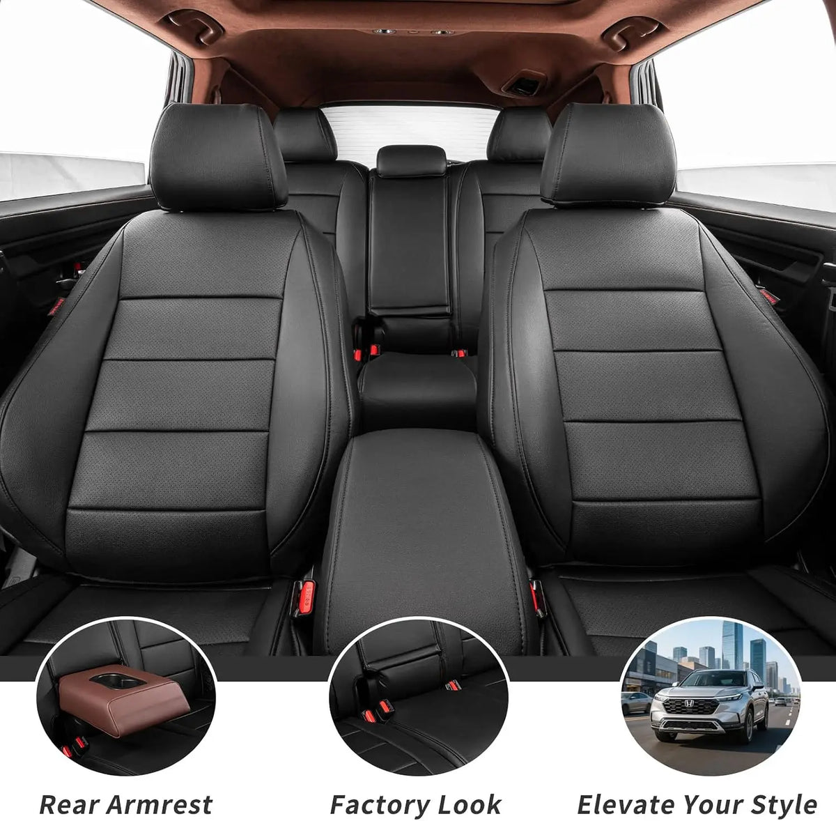 coverdream Accord Custom Fit Car Seat Covers Leather Full Set For Honda Accord Sedan 2008-2026 LX/EX/ EX-L/Sport/Sport Touring etc.Waterproof Leather Cushion Seat Protective Cover