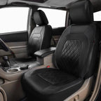 Premium Faux Leather Car Seat Covers Full Set, Airbag Compatible, Universal Fit for Cars Trucks SUVs CM World