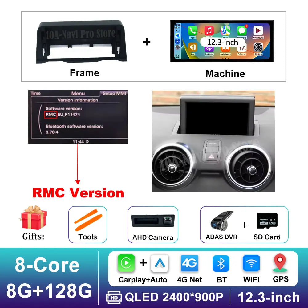 Car Video Multimedia player Stereo for Audi A1 2013 - 2018 Android 16 Wireless Carplay WiFi Auto Accessories GPS Navigation BT CM World