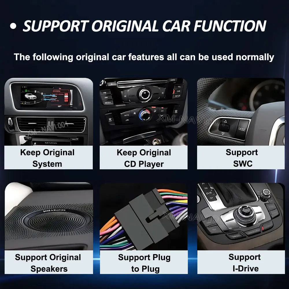 for Audi Q5 2009 - 2017 Android 16 Car Radio Video Multimedia Player GPS Navigation QLED Screen WiFi DSP Stereo Auto Accessories CM World