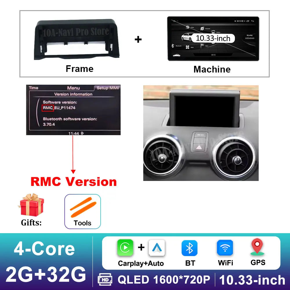 Car Video Multimedia player Stereo for Audi A1 2013 - 2018 Android 16 Wireless Carplay WiFi Auto Accessories GPS Navigation BT CM World