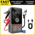 Smart Digital Display Jump Starter & Air Pump Combo Portable Electric Tire Inflator Emergency Car Booster with 12V Starter.