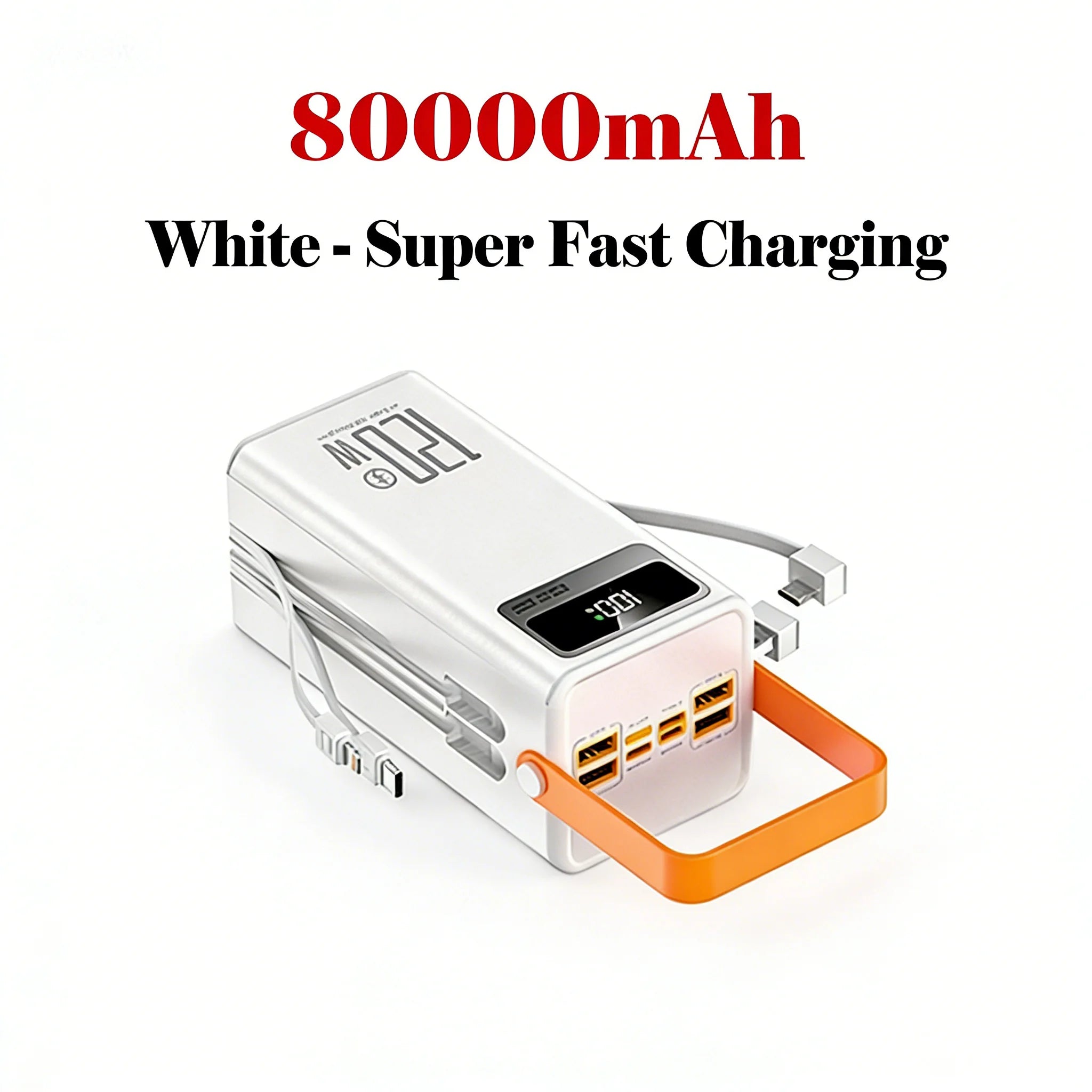 120W 150000mAh Fast Charging Power Bank Large Capacity Outdoor Mobile Power Supply External Spare Battery for Outdoor Camping Car Mobile World