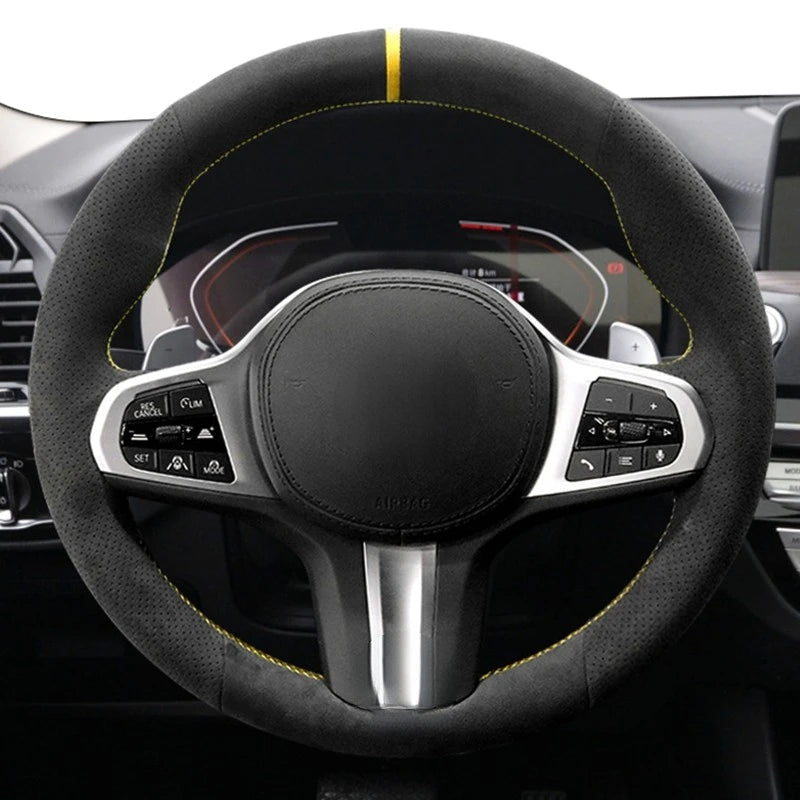 Anti-Slip Suede Car Steering Wheel Cover For BMW M Sport G30 G31 G32 G20 G21 G11 G12 G14 G15 G16 X3 G01 X4 G02 X5 G05 X7 G07 CM World