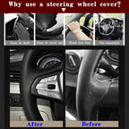DIY Black Faux Leather Car Steering Wheel Cover For Audi Audi A3 8P Sportback A4 B8 Avant A5 8T A6 C6 A8 D3 Q7 8R Q5 4L S4 S3 CM World