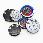 4Pcs 56mm 68mm Wheel Center Caps for BMW 50th Anniversary M Power Carbon Fiber Hubcap Emblem Badge E46 E90 F10 F30 G20 X5