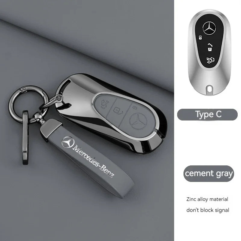 1pcs Leather Car Smart Key Case Cover Shell Fob Holder For Mercedes Benz A B C E S  R-Class C43 CLA GLB GLC GLK SLK SL Vito W20 CM World