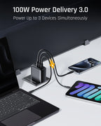 VOLTME 100W GaN Charger For Macbook Tablet USB Type C Charger Fast Charging Charger For iPhone 15 14 13 12 Quick Charge 4.0 3.0 Car Mobile World