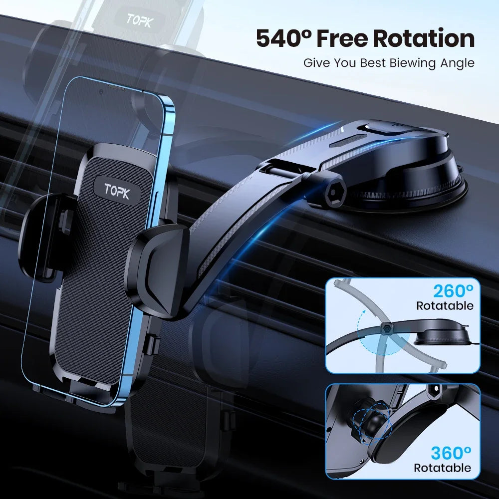 TOPK Car Phone Holder Gravity Dashboard Mount Compatible With Mag-Safe Universal For IPhone 13 12 11 Xiaomi Samsung