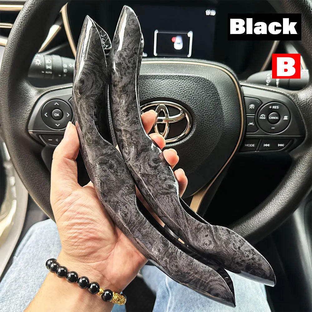 2PCS Universal Round Car Steering Wheel Cover Winter Fur Warm Carbon Fiber Leather Anti-slip Protective Case luxury Accessories CM World
