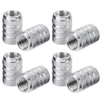 4Pcs Knurling Style Tire Valve Cap Aluminum Silver Car Tire Valve Stems Cap Tire Wheel Stem Air Valve Cap tire valve caps CM World
