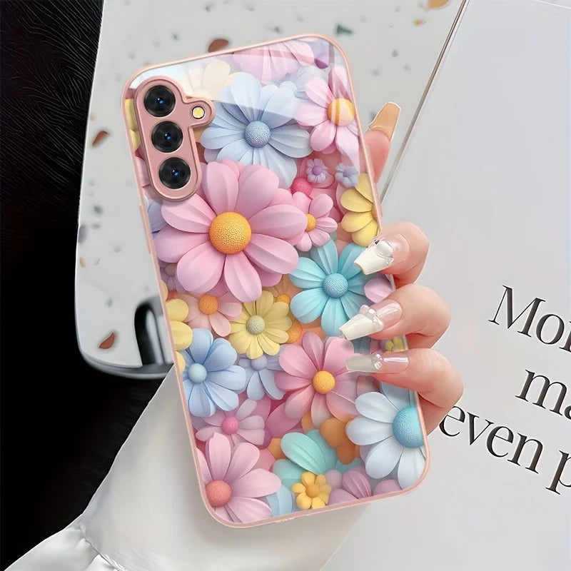 Tempered Glass Phone Case For Samsung S25 Ultra S26 S24 S23 S21 FE S22 Plus A56 5G A57 A55 A54 A17 A36 A53 A52S A34 Cases Cover Car Mobile World